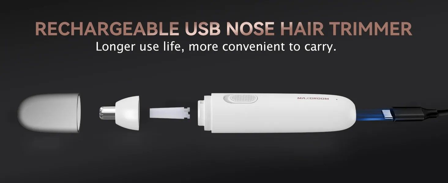 MAXGROOM Precision Rechargeable Nose  Ear Hair Trimmer 2