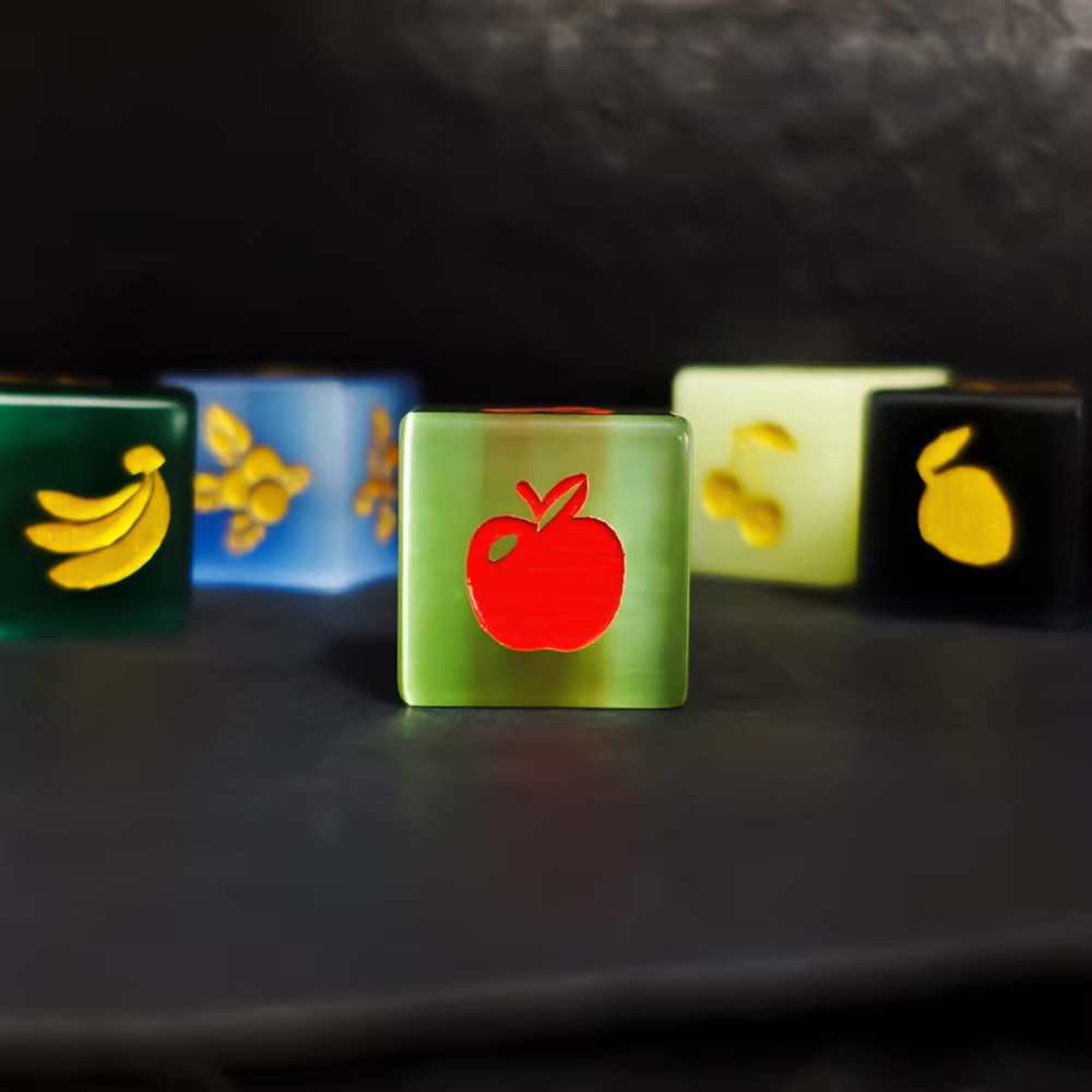 Sided Dice Cube Game Dice Glass Apple Desktop Chessboard Entertainment Toys 2