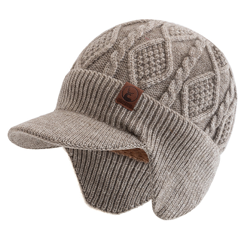 Warm Earflap Cap Stylish Unisex Beanie Hat Plush Fur Lined Winter Hat for Ski Sports Outdoors