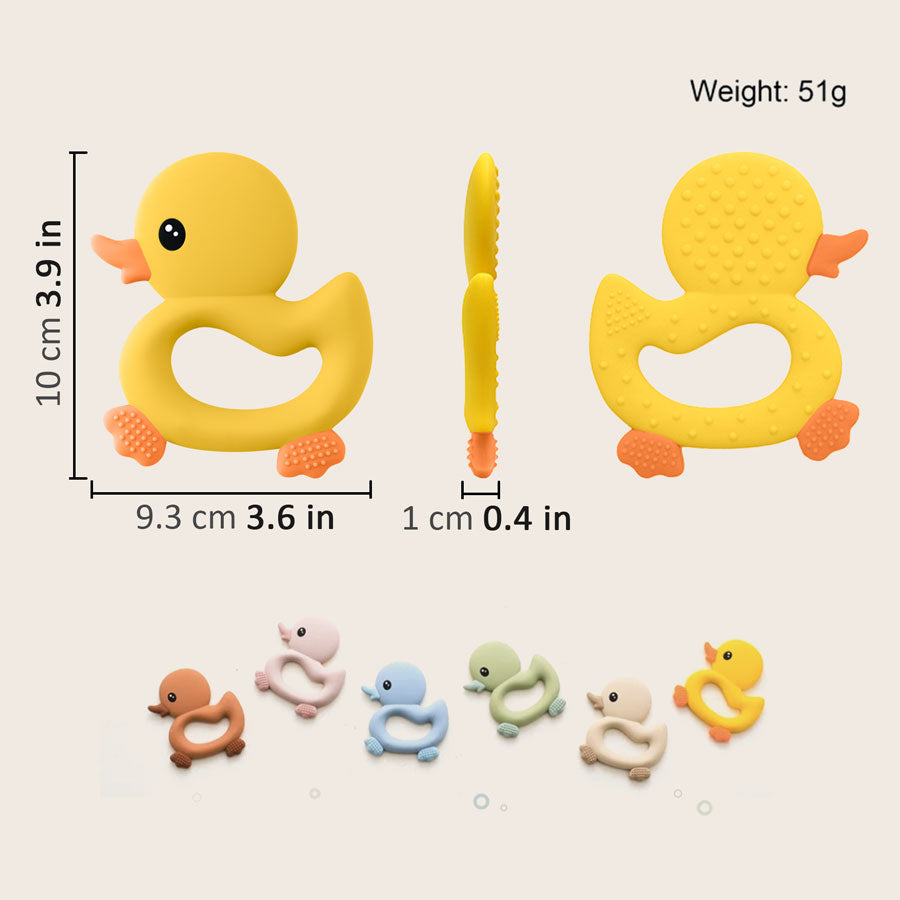 Silicone Cartoon Duck Baby Teether Toys BPA Free Teether For Baby Soft Baby Accessories Teething Ch 3