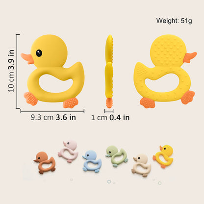 Silicone Cartoon Duck Baby Teether Toys BPA Free Teether For Baby Soft Baby Accessories Teething Ch 3