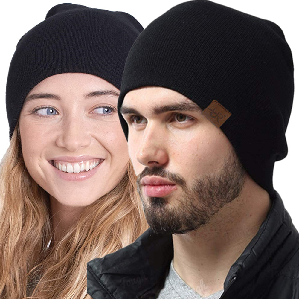 Solid Color Knitted Hats For Men And Women Unisex Labal Winter Beanie Cap Outdoor Sports Hat With F 1