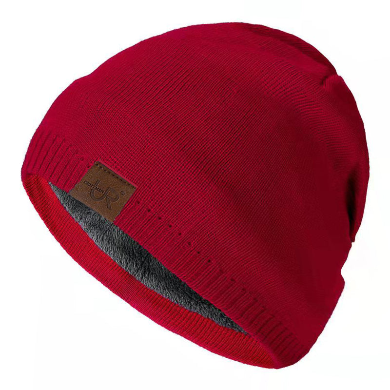 Solid Color Knitted Hats For Men And Women Unisex Labal Winter Beanie Cap Outdoor Sports Hat With F 7