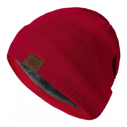 Solid Color Knitted Hats For Men And Women Unisex Labal Winter Beanie Cap Outdoor Sports Hat With F 7