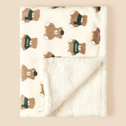 Baby Swaddle Wrap Winter Baby Blanket Soft Flannel Lamb Fleece Quilt For Newborn 6