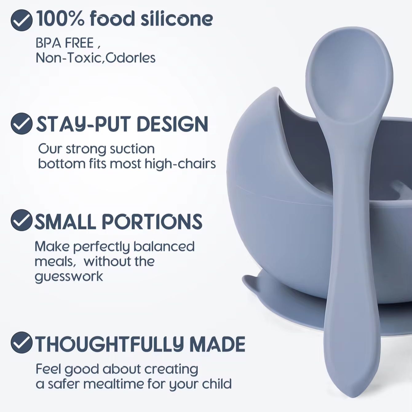 Infant Young Training Tableware Silicone Sucker Bowl Feeding Baby Supplementary Food Bowls For Lear 2