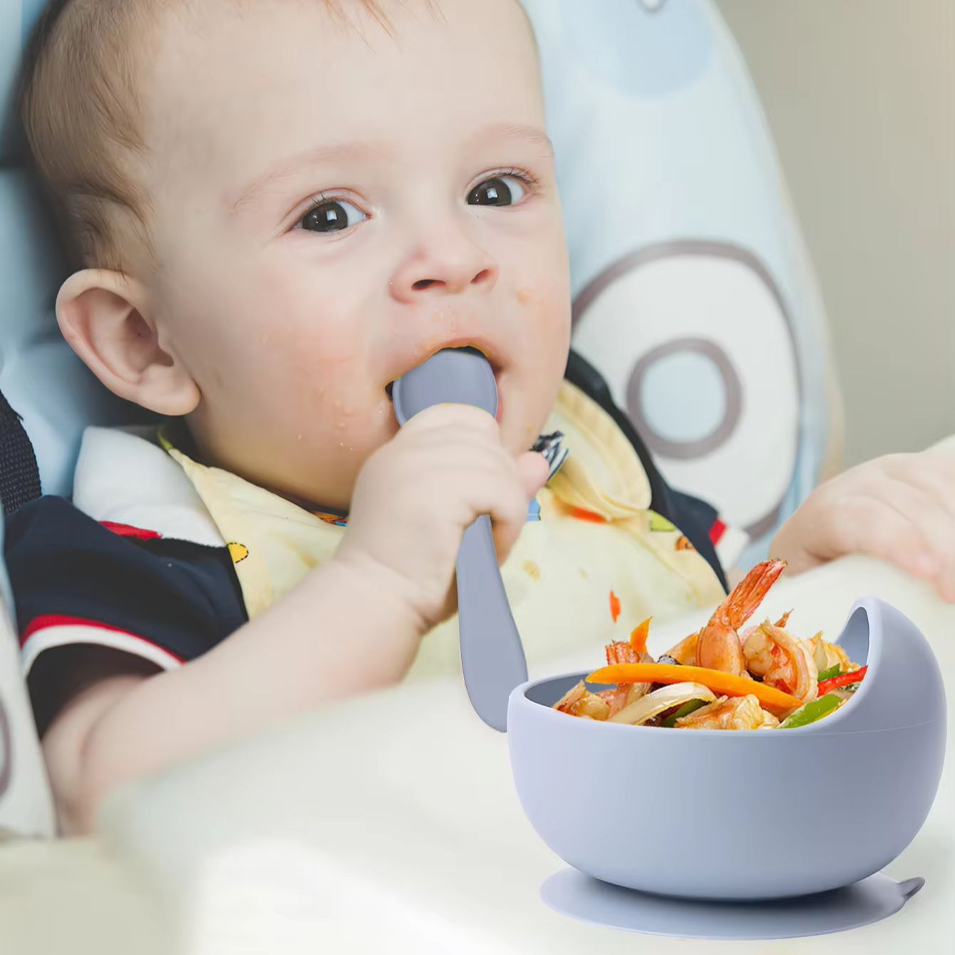 Infant Young Training Tableware Silicone Sucker Bowl Feeding Baby Supplementary Food Bowls For Lear 4