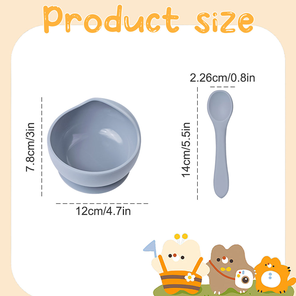 Infant Young Training Tableware Silicone Sucker Bowl Feeding Baby Supplementary Food Bowls For Lear 5