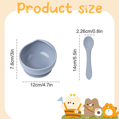 Infant Young Training Tableware Silicone Sucker Bowl Feeding Baby Supplementary Food Bowls For Lear 5