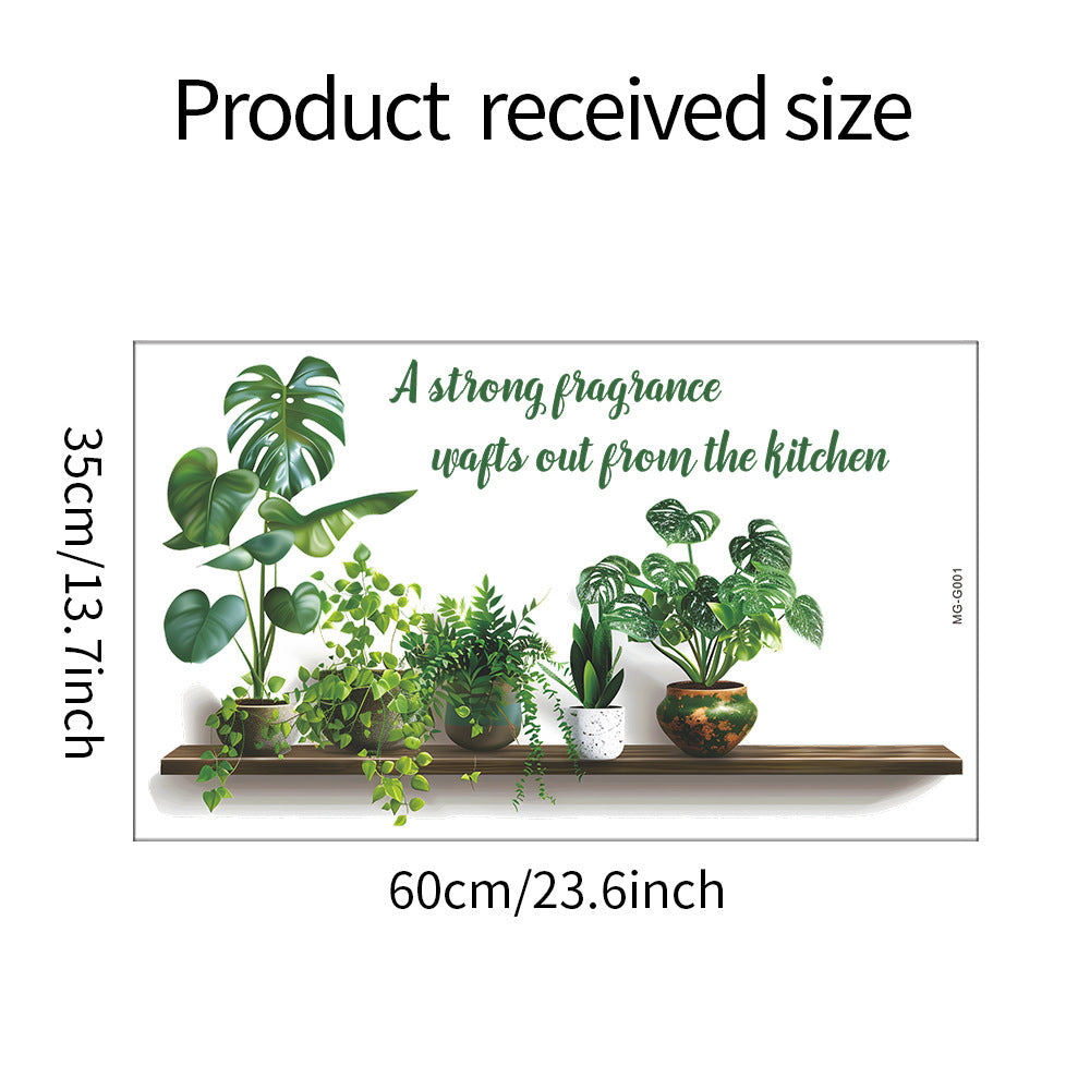 SelfAdhesive Removable Wall Art Plant Potted Kitchen Slogan Stickers Home Decoration Accessories 5