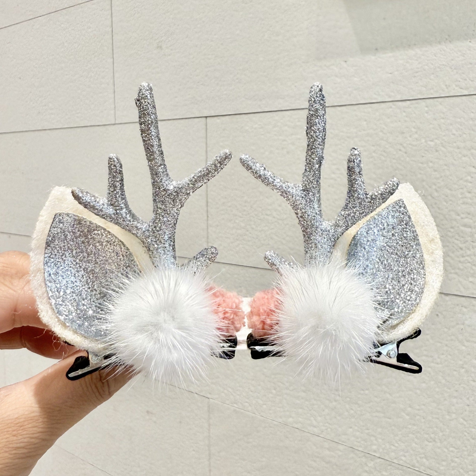 Kawaii Christmas Ear Hair Clip Santa Snowman Xmas Party Barrettes For Kids Cosplay Headwear 6
