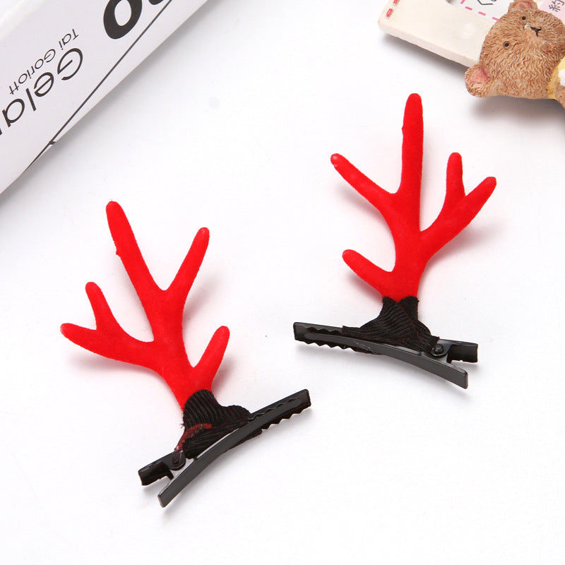 Kawaii Christmas Ear Hair Clip Santa Snowman Xmas Party Barrettes For Kids Cosplay Headwear 28