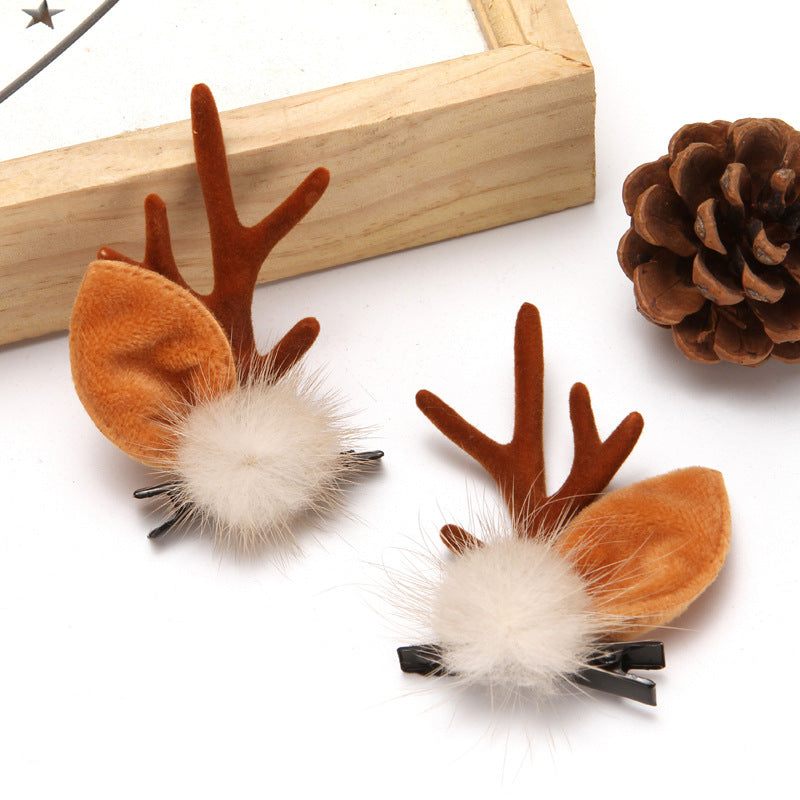 Kawaii Christmas Ear Hair Clip Santa Snowman Xmas Party Barrettes For Kids Cosplay Headwear 31