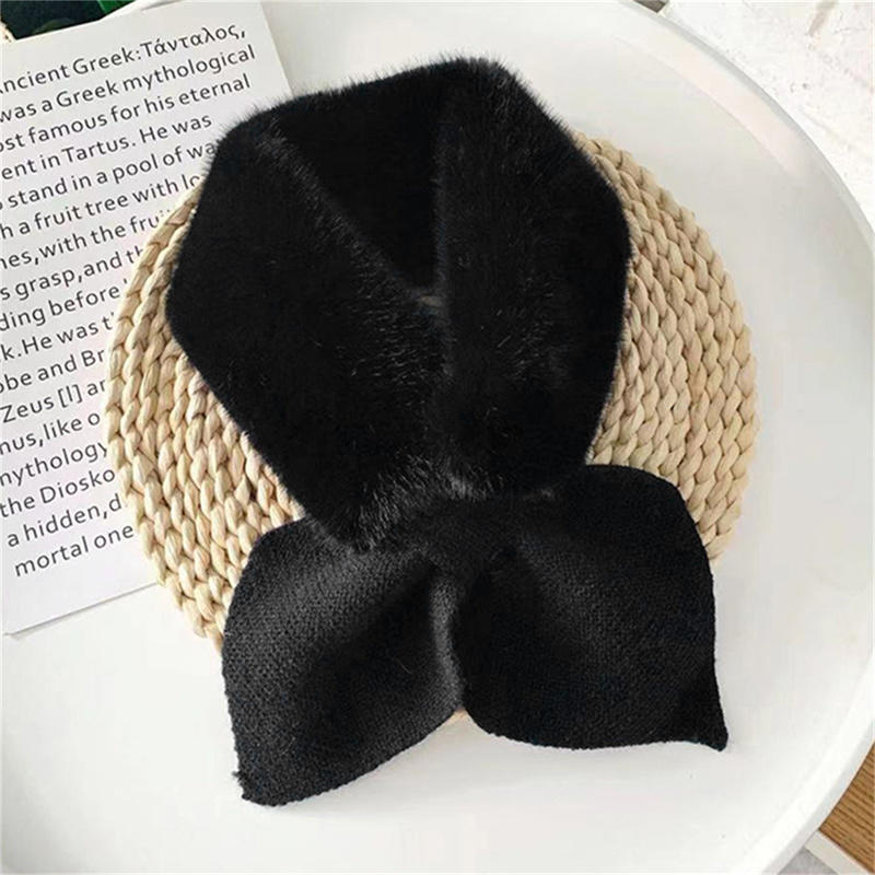 All-Match Knitted Scarf for Women, Soft Winter Shawl, Female Cross Straps Neck Scarf, Sweet Girls Autumn Winter Scarf