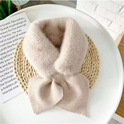 All-Match Knitted Scarf for Women, Soft Winter Shawl, Female Cross Straps Neck Scarf, Sweet Girls Autumn Winter Scarf