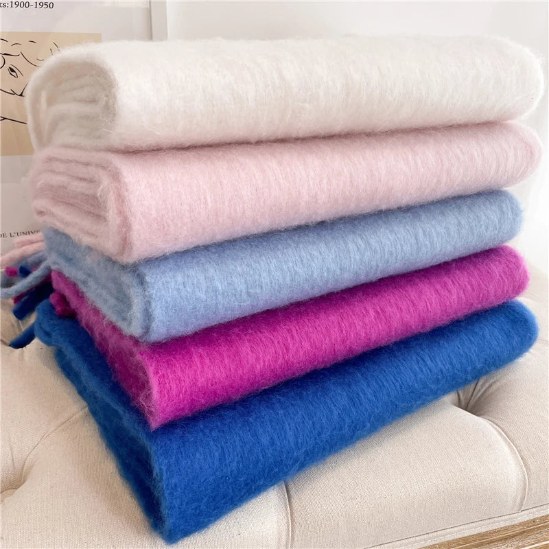 Cashmere Winter Scarf For Women Soft Thick Blanket Shawl With Tassels 1