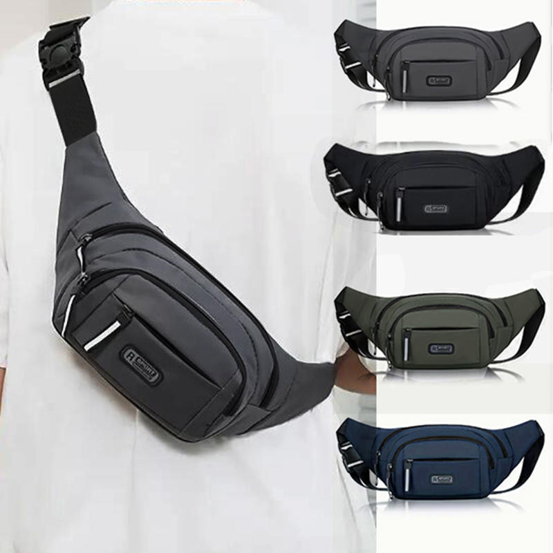 Waterproof Sports Mobile Phone Bag, Large-capacity Men Waist Bag, Casual Oxford Anti-theft Chest Bag for Outdoor Travel
