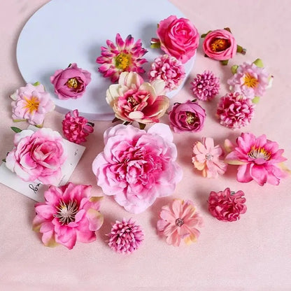 Mixed Artificial Flowers, Silk Rose Fake Flowers for Home, Wedding Decoration, DIY Craft Garland Bouquet Accessory