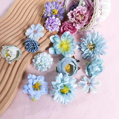 Mixed Artificial Flowers, Silk Rose Fake Flowers for Home, Wedding Decoration, DIY Craft Garland Bouquet Accessory