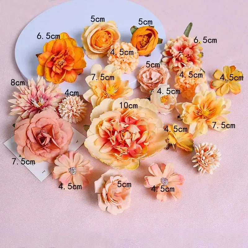 Mixed Artificial Flowers, Silk Rose Fake Flowers for Home, Wedding Decoration, DIY Craft Garland Bouquet Accessory