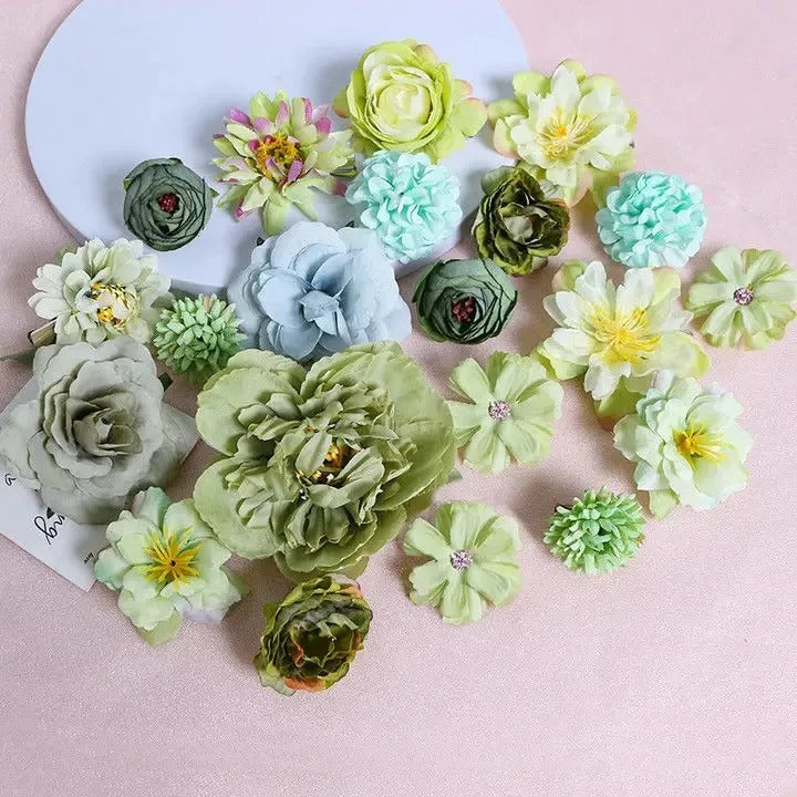 Mixed Artificial Flowers, Silk Rose Fake Flowers for Home, Wedding Decoration, DIY Craft Garland Bouquet Accessory