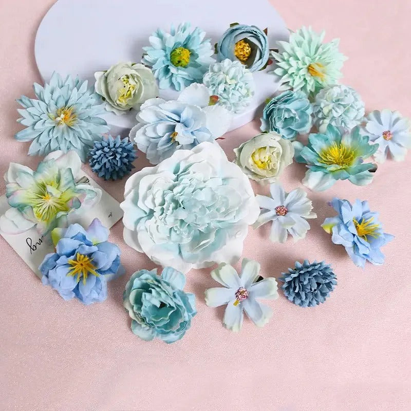 Mixed Artificial Flowers, Silk Rose Fake Flowers for Home, Wedding Decoration, DIY Craft Garland Bouquet Accessory