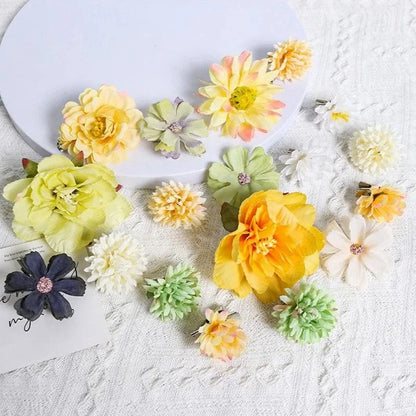 Mixed Artificial Flowers, Silk Rose Fake Flowers for Home, Wedding Decoration, DIY Craft Garland Bouquet Accessory