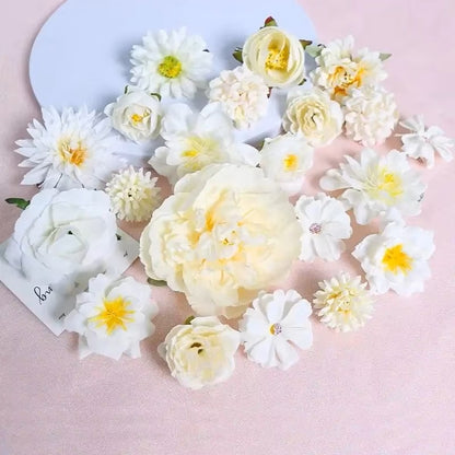 Mixed Artificial Flowers, Silk Rose Fake Flowers for Home, Wedding Decoration, DIY Craft Garland Bouquet Accessory