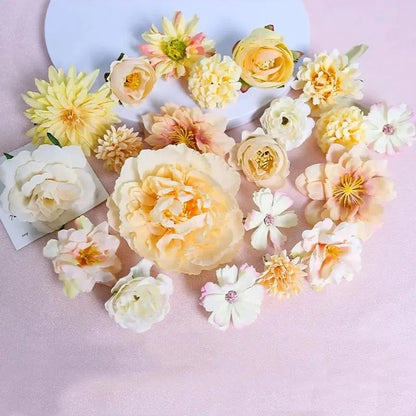 Mixed Artificial Flowers, Silk Rose Fake Flowers for Home, Wedding Decoration, DIY Craft Garland Bouquet Accessory