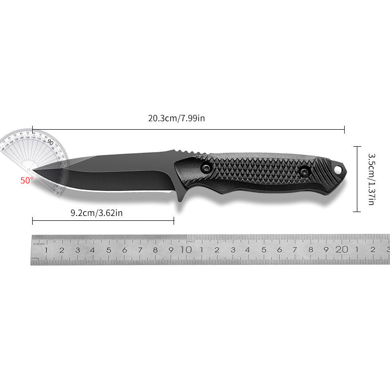 High Hardness 1pc Stainless Steel Pocket Knife with Sheath, Portable BBQ Peel Knife for Outdoors