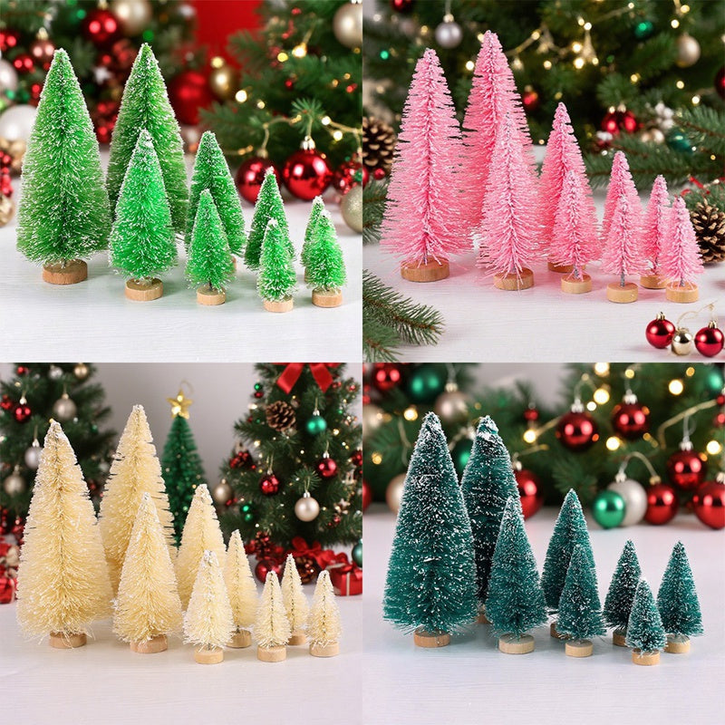 Mini Wooden Christmas Tree, Artificial Tabletop Xmas Tree for Decorations
