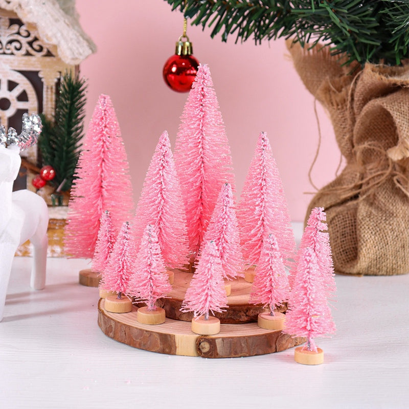 Mini Wooden Christmas Tree, Artificial Tabletop Xmas Tree for Decorations