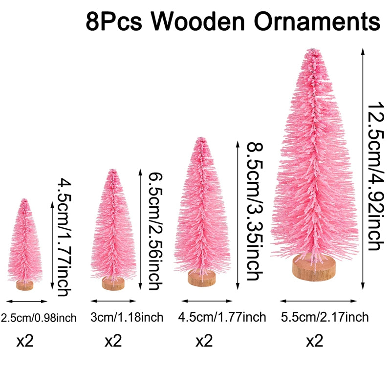 Mini Wooden Christmas Tree, Artificial Tabletop Xmas Tree for Decorations
