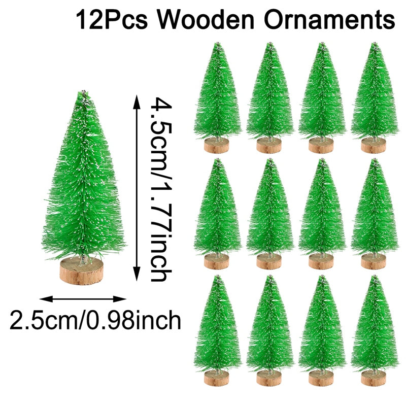 Mini Wooden Christmas Tree, Artificial Tabletop Xmas Tree for Decorations