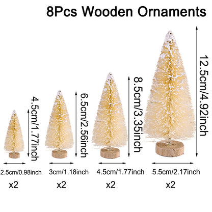 Mini Wooden Christmas Tree, Artificial Tabletop Xmas Tree for Decorations