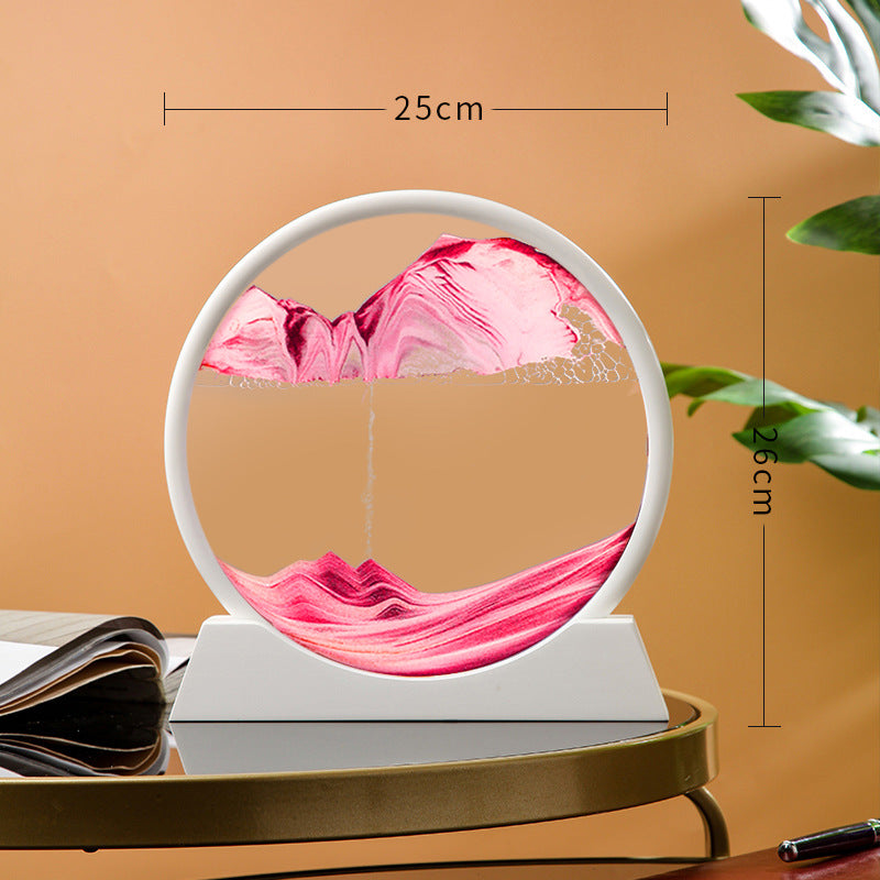 Flowing Sand Painting, Hourglass Quicksand Craft, Round Glass Decor