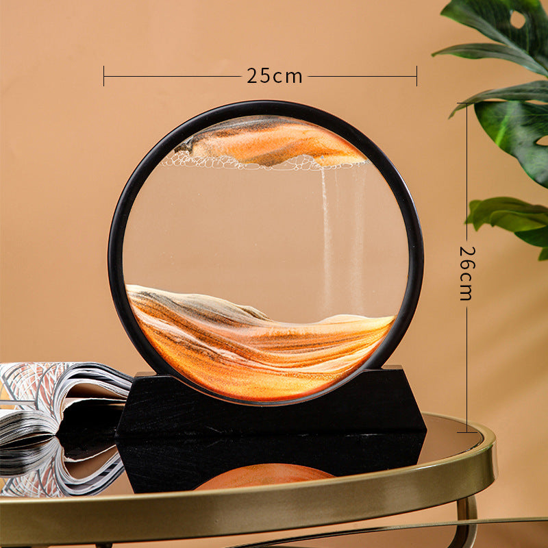 Flowing Sand Painting, Hourglass Quicksand Craft, Round Glass Decor