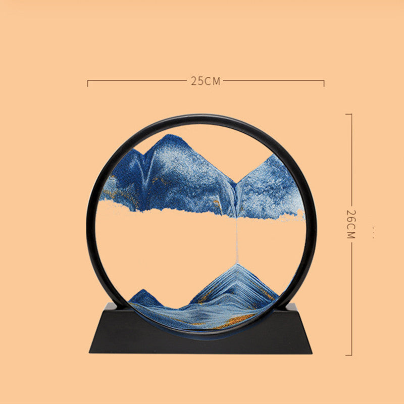 Flowing Sand Painting, Hourglass Quicksand Craft, Round Glass Decor