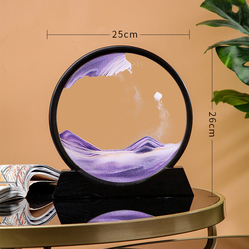 Flowing Sand Painting, Hourglass Quicksand Craft, Round Glass Decor