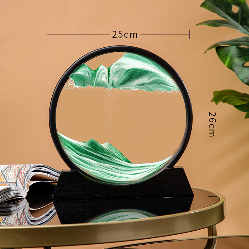 Flowing Sand Painting, Hourglass Quicksand Craft, Round Glass Decor