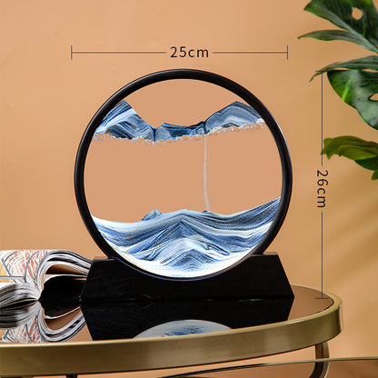 Flowing Sand Painting, Hourglass Quicksand Craft, Round Glass Decor