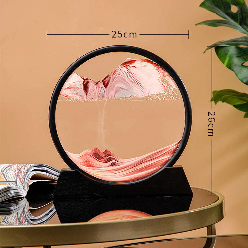 Flowing Sand Painting, Hourglass Quicksand Craft, Round Glass Decor