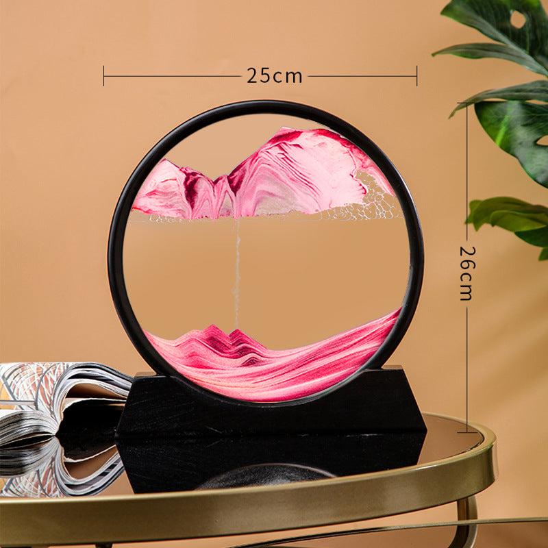 Flowing Sand Painting, Hourglass Quicksand Craft, Round Glass Decor