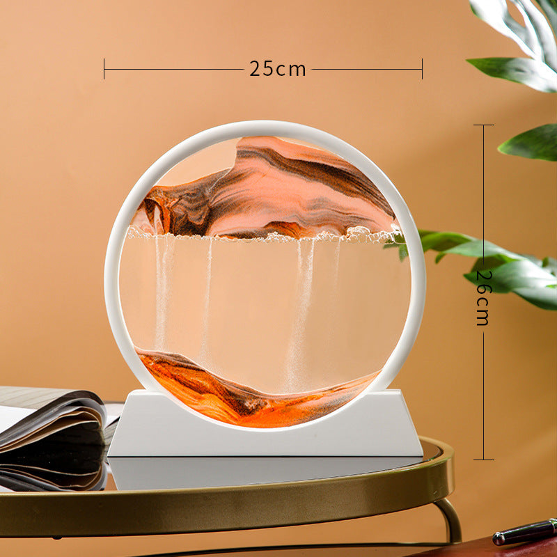 Flowing Sand Painting, Hourglass Quicksand Craft, Round Glass Decor