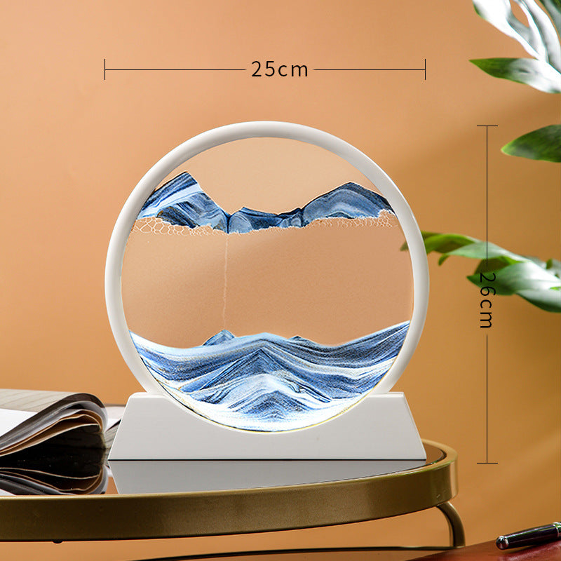 Flowing Sand Painting, Hourglass Quicksand Craft, Round Glass Decor