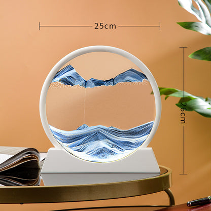 Flowing Sand Painting, Hourglass Quicksand Craft, Round Glass Decor