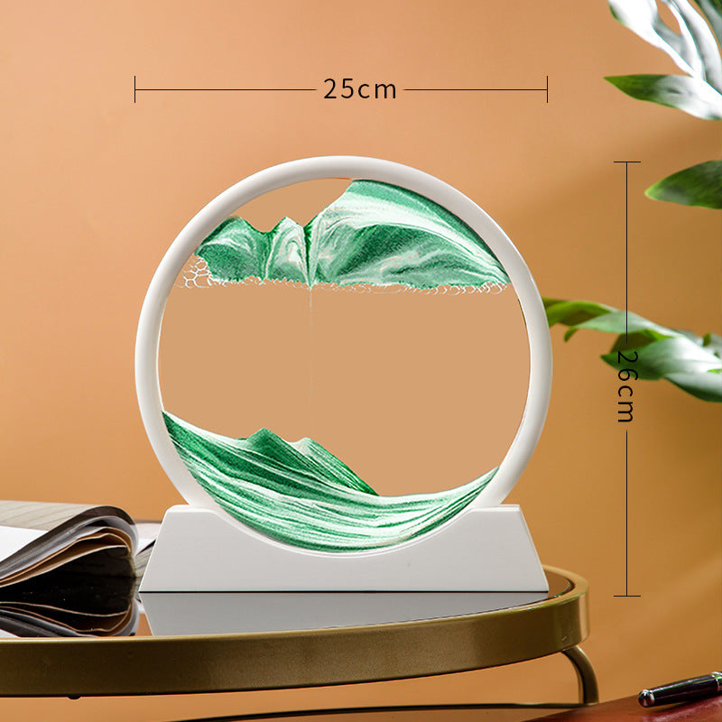 Flowing Sand Painting, Hourglass Quicksand Craft, Round Glass Decor