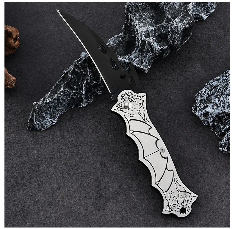 Sharp Outdoor Tactical Folding Knife, High Hardness Stainless Steel Survival Pocket Knife for Hiking and Camping