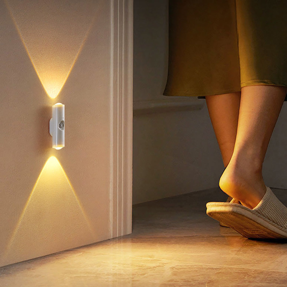 LED Night Light, USB Rechargeable Motion Sensor, 3 Colors RGB Lighting for Wardrobe, Kitchen, Under Cabinet, Christmas