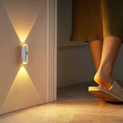 LED Night Light, USB Rechargeable Motion Sensor, 3 Colors RGB Lighting for Wardrobe, Kitchen, Under Cabinet, Christmas